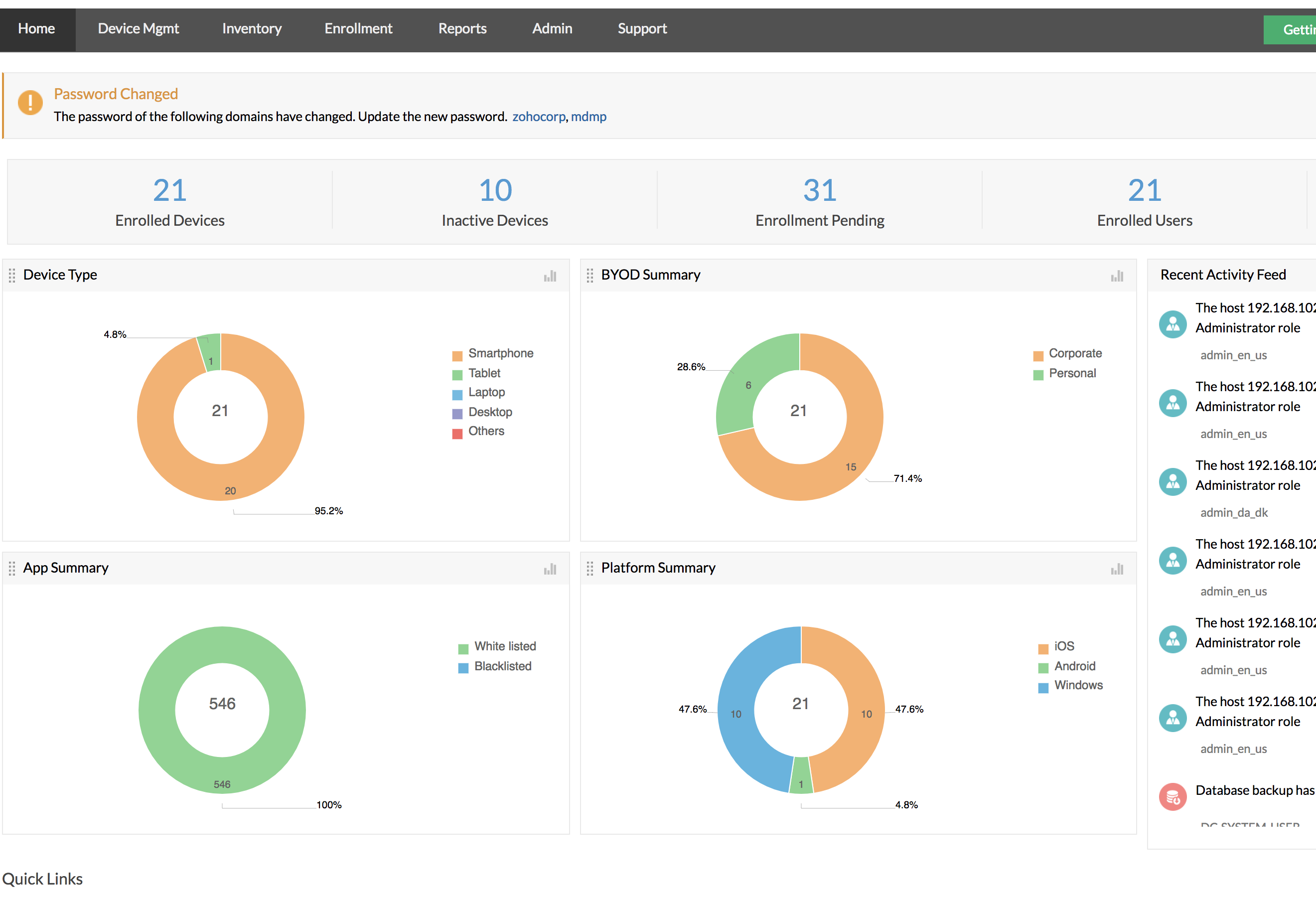 Mobile Device Manager Plus MDMlösning onpremises & cloud